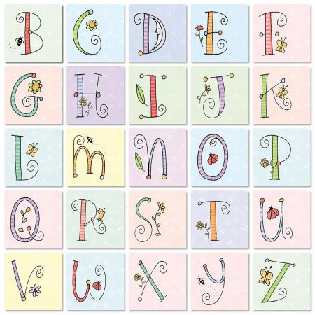 Sue Dreamer Initial Border Return Address Labels