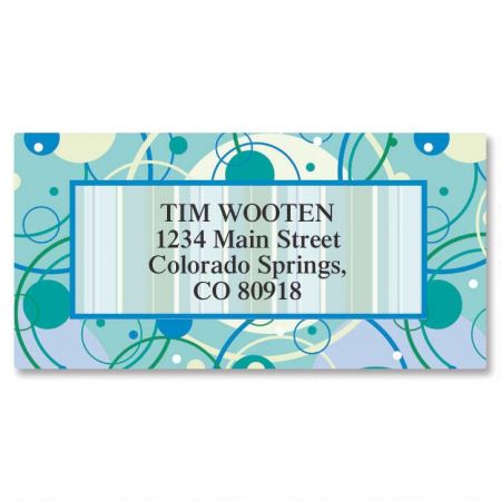 Circles & Stripes Border Return Address Labels
