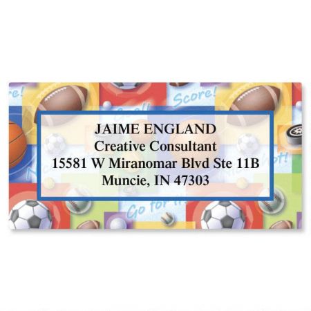 Sports Balls Border Return Address Labels