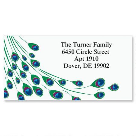 Peacock Luster Border Return Address Labels