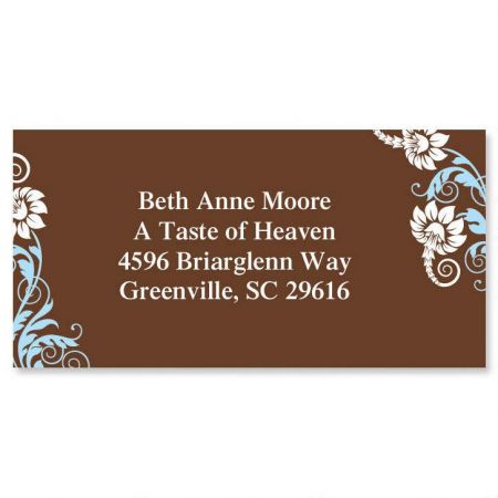Chocolate Whimsy Border Return Address Labels