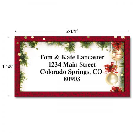 Christmas Twilight Border Return Address Labels | Colorful Images