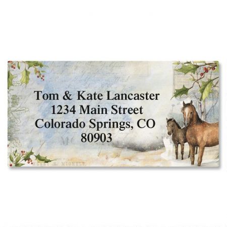 Horses Border Return Address Labels