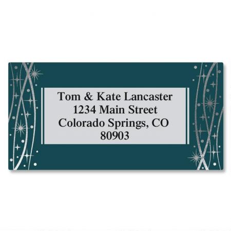Silver Slate Foil Border Return Address Labels