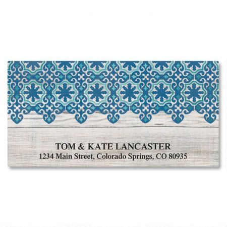 Coastal Christmas Foil Deluxe Return Address Labels