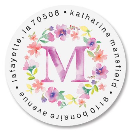 Floral Wreath Butterfly Personalized Address Labels Stickers