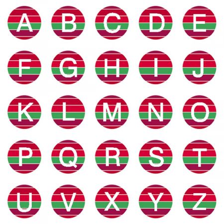 Christmas Stripes Initial Round Return Address Labels