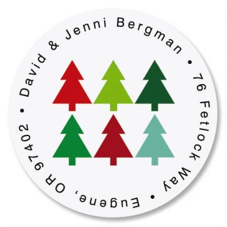 Oh, Christmas Tree Round Return Address Labels