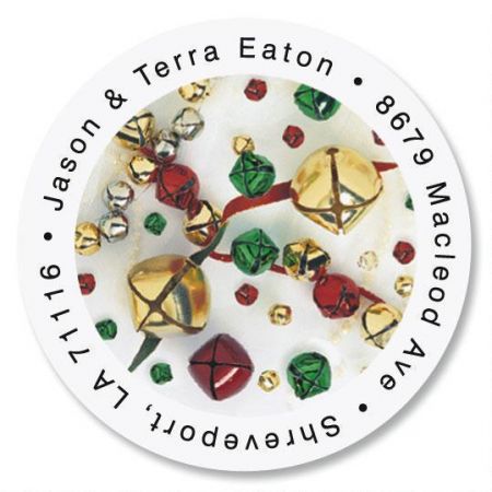 Jingle Bells Round Return Address Labels