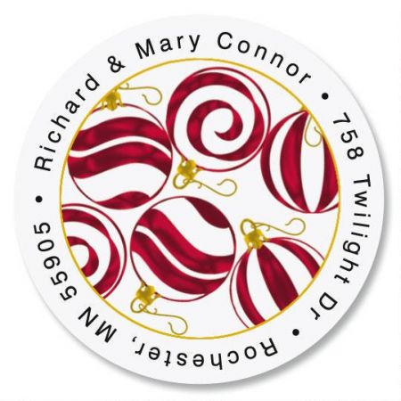 Peppermint Round Return Address Labels