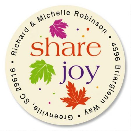 Touch of Fall Round Return Address Labels