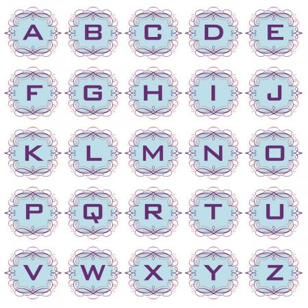 Cartouche Round Return Address Labels