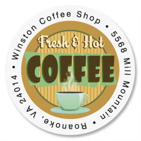 Fresh & Hot Round Return Address Labels