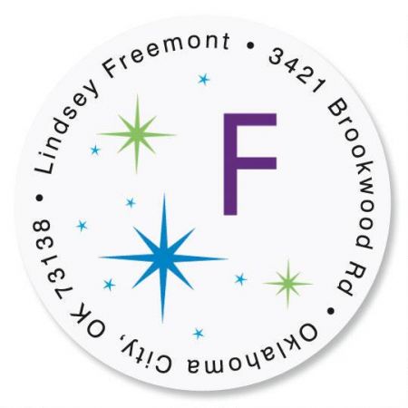 Star Struck Initial Round Return Address Labels