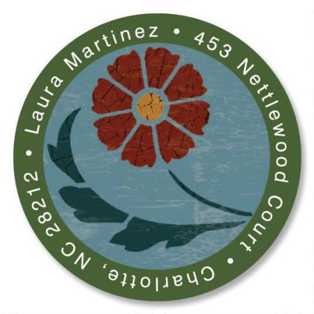 Textured Patterns Round Return Address Labels