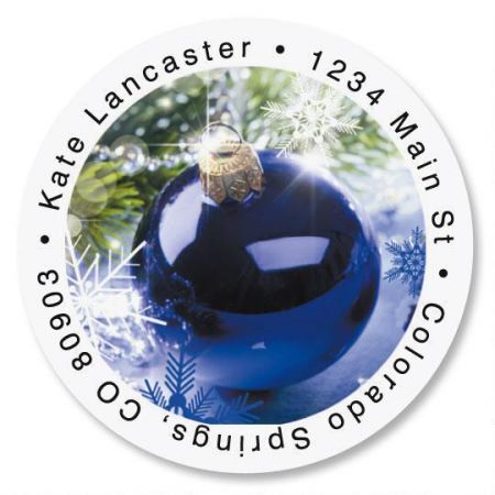 Blue Display Round Return Address Labels