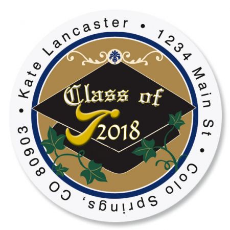 Congrats Graduation Round Return Address Labels
