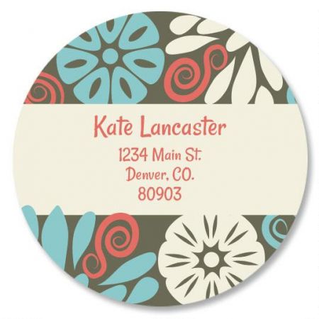 Vintage Bloom Round Return Address Labels