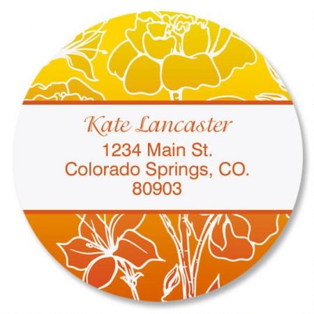 Sunny Round Return Address Labels