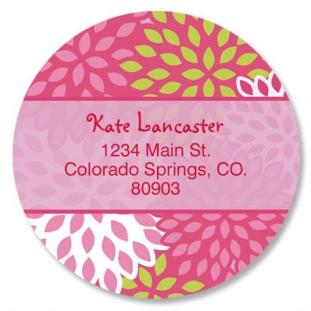 Pretty Pink Round Return Address Labels