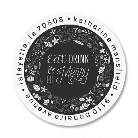 Be Merry Round Return Address Labels