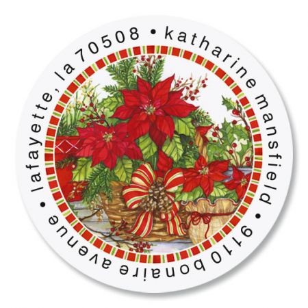 Festive Foliage Round Return Address Labels