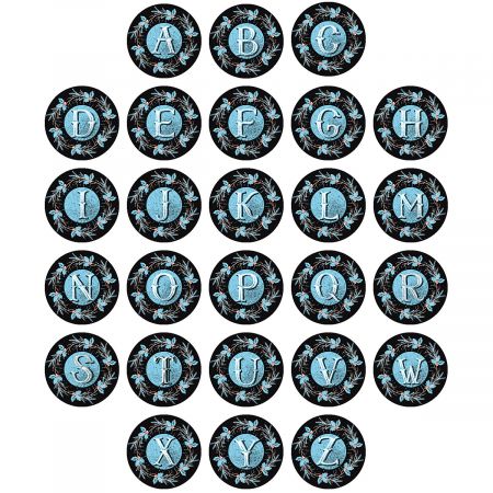 Holiday Chalk Initials Round Return Address Labels