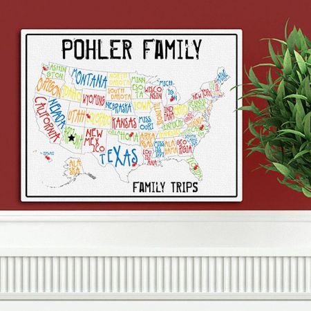 Americana Spectrum Family Map Canvas Print