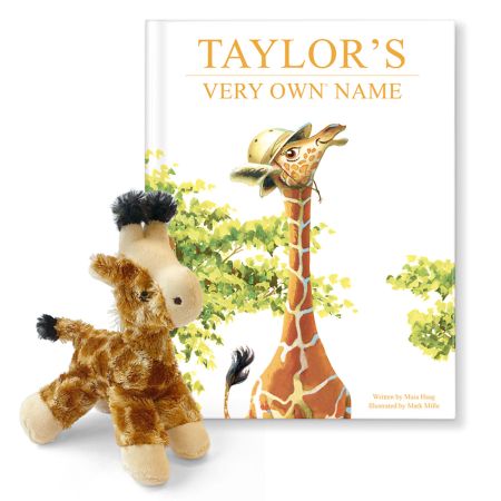 My Very Own Name with Plush Giraffe Custom Storybook Colorful Images