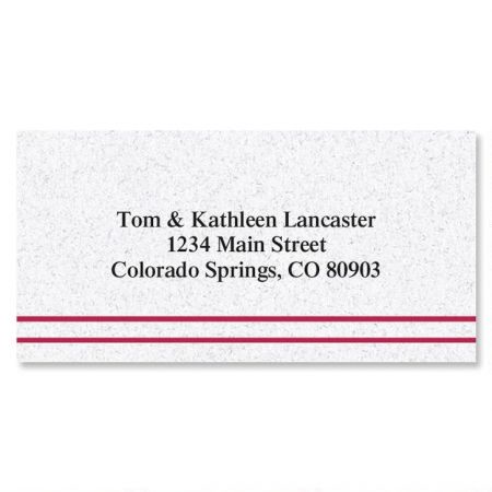 Burgundy Stripe Border Return Address Labels