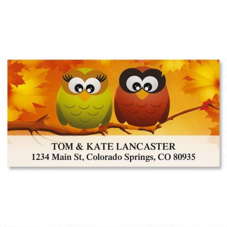 Owls in Autumn Deluxe Return Address Labels