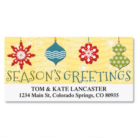 Retro Ornaments Deluxe Return Address Labels