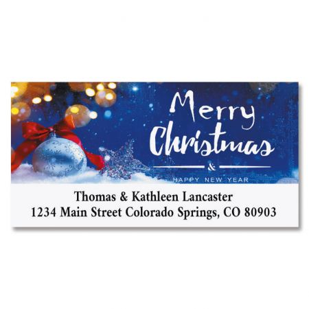 Snow Christmas Deluxe Return Address Labels | Colorful Images