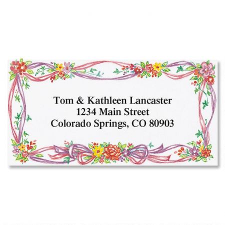 Ribbons & Posies Border Return Address Label