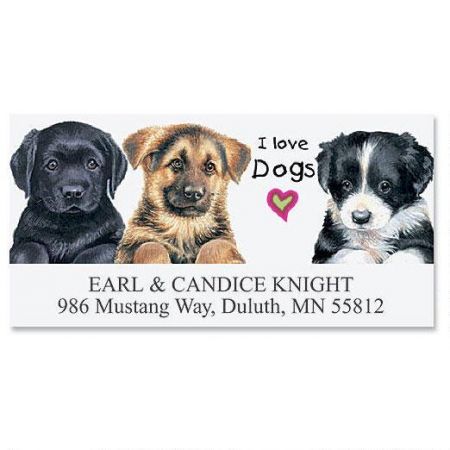 i love dogs deluxe return address labels colorful images