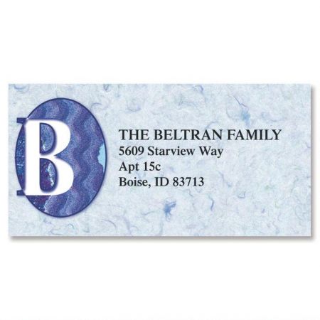 Edgy Initial Border Return Address Labels
