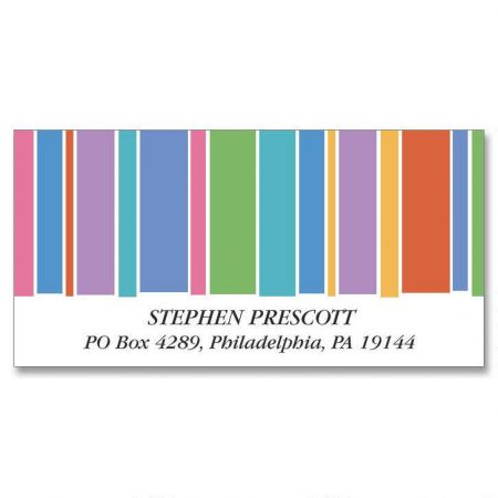Jewel-Tone Stripes Deluxe Return Address Labels