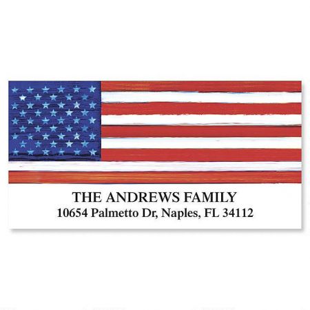 American Flag Deluxe Return Address Labels