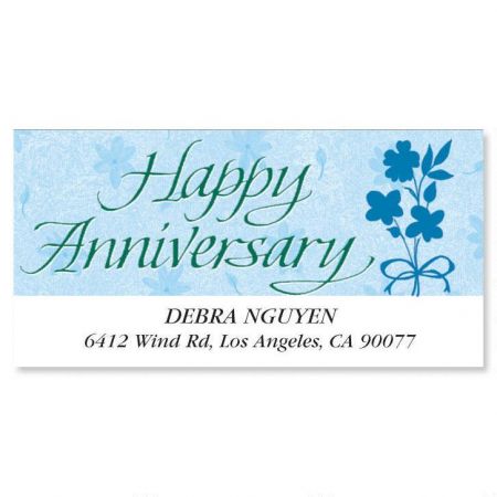 Happy Anniversary Deluxe Return Address Labels Colorful Images