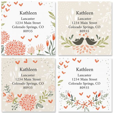 Spring Mix Square Labels (4 Designs)