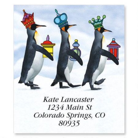 We Three Penguins Holiday Select Address Labels