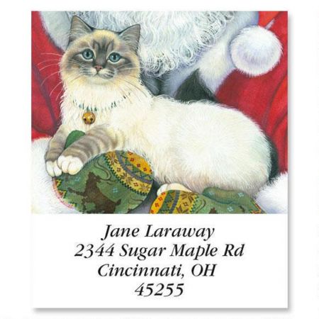 Santa Cat Select Return Address Labels