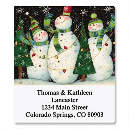 3 Snowmen Select Return Address Labels