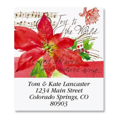 Poinsettia Melody Select Return Address Labels