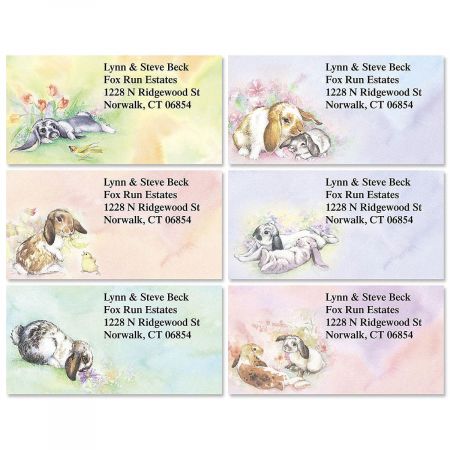 Bunnies Border Return Address Labels