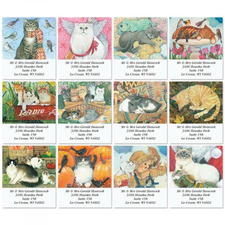 A Year of Cats Select Return Address Labels (12 Designs)
