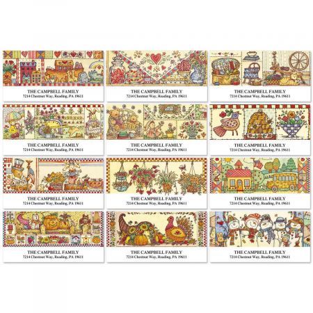 Homespun Year-Round Deluxe Return Address Labels (12 Designs)