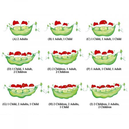 Santa Peas in a Pod Family Deluxe Address Labels
