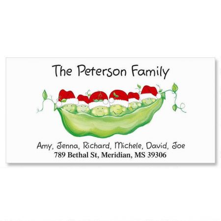 santa peas in a pod family deluxe address labels colorful images