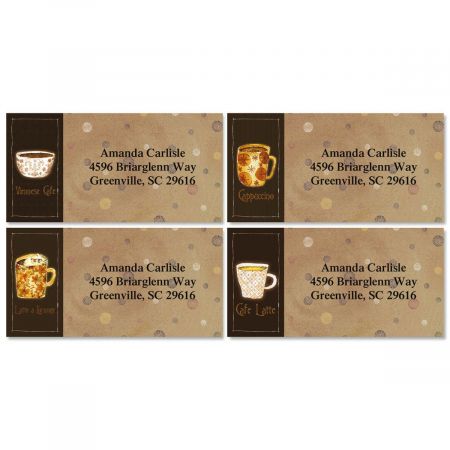 Coffee House Border Return Address Labels (4 Designs)